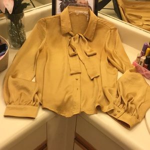 gold long sleeve blouse